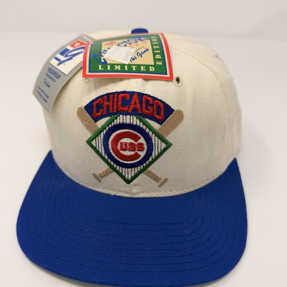 Vintage 1991 Chicago Cubs Snapback Hat The Game Cream Blue NWT Limited‎ - Picture 8 of 16